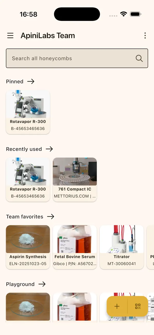 Apini public App Store screen showing laboratory records.